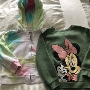 Lot of 2 Sweatshirts Gap Tie Dye & H&M Minnie